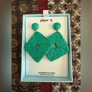Piper K Green Geometric Earrings